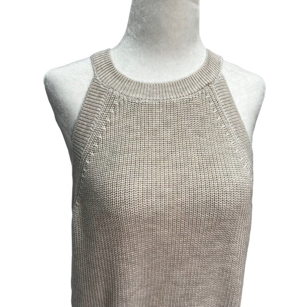 ♥️SOLD♥️Gentle Fawn Jasper Halter Neck Ribbed Strappy Crochet Top Cream Size L - Picture 5 of 10